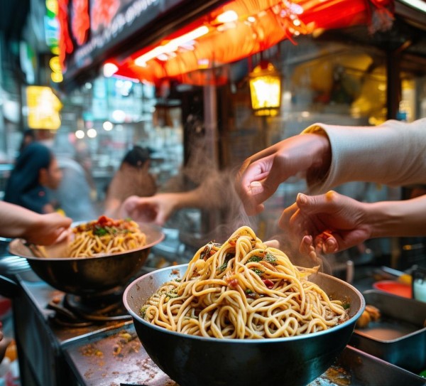 美食城档口买面，烟火气里的面好滋味，你值得拥有！
